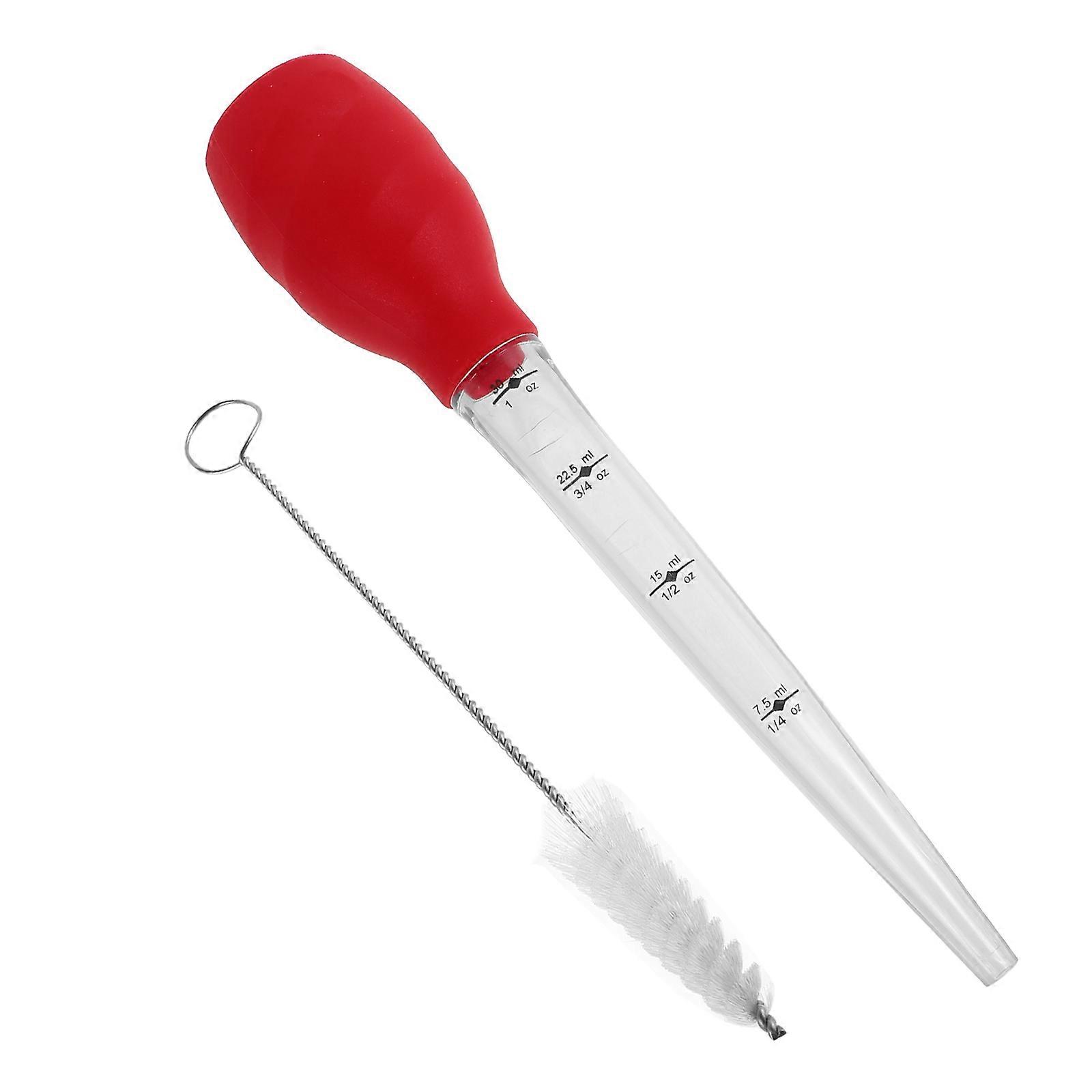 Small Turkey Baster With Built-In Cleaning Brush Designed For Cooking Beef Chicken And BBQ In 30.50X7.00X2.00CM