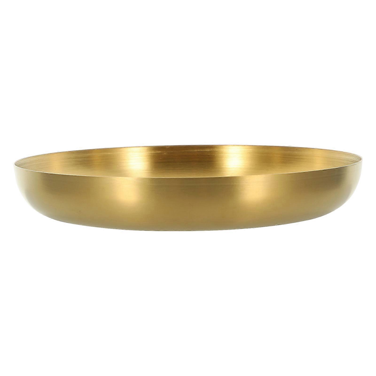 Home Use Stainless Food Plate for Snack Serving 3Pcs Golden Tray