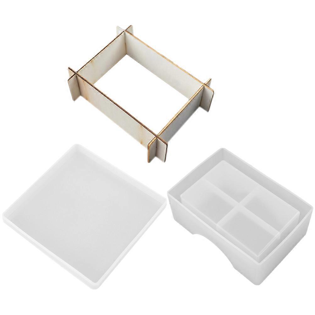 Coaster Box Mold for Home Use with 2Sets Square Storage Holder