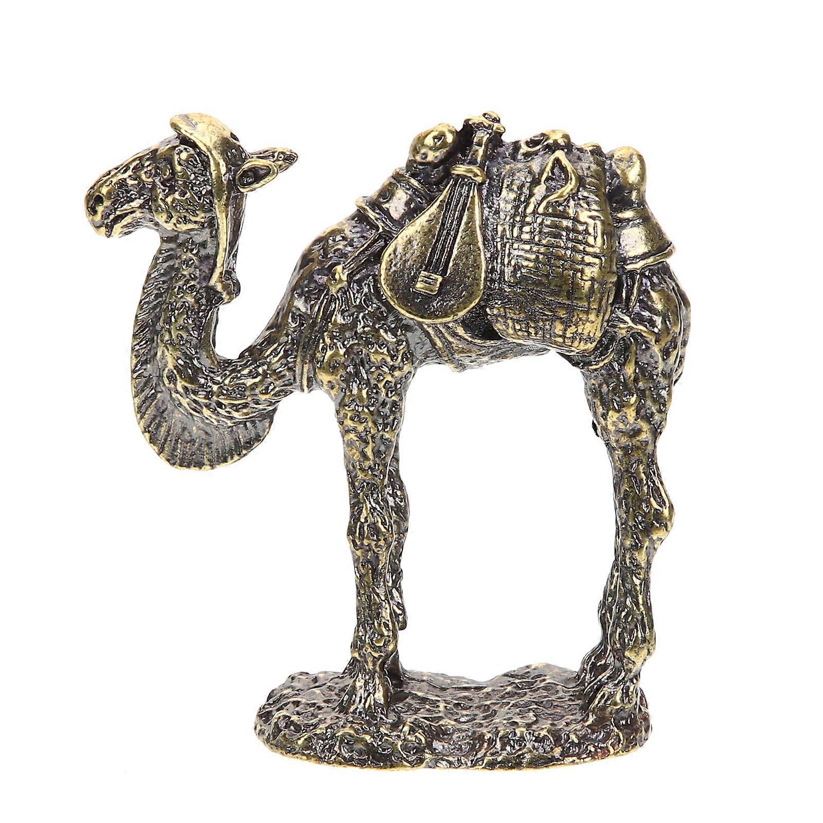 Copper Camel Statue 2Pcs Table Decor For Home Office Book Shelf Decoration 5.5X5Cm Retro Style