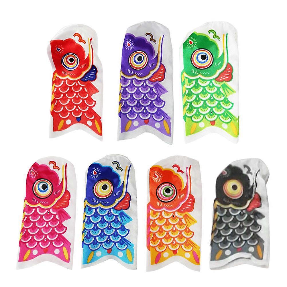 Fish Wind Streamer for Decor 14Pcs Japanese Style Cartoon Carp Flags