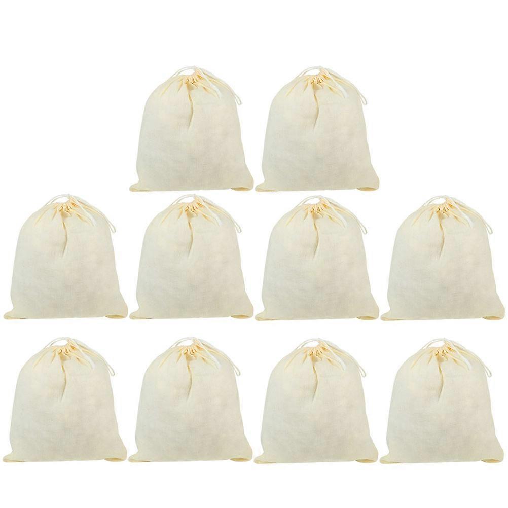 Cheesecloth Bags Drawstring Strainer Bags for Tea Making 30Pcs Beige