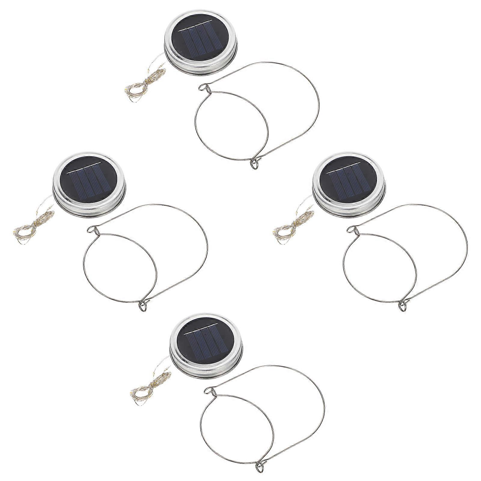Solar Jar Lids Jar Lid Lights Hanging for Decoration 4Sets