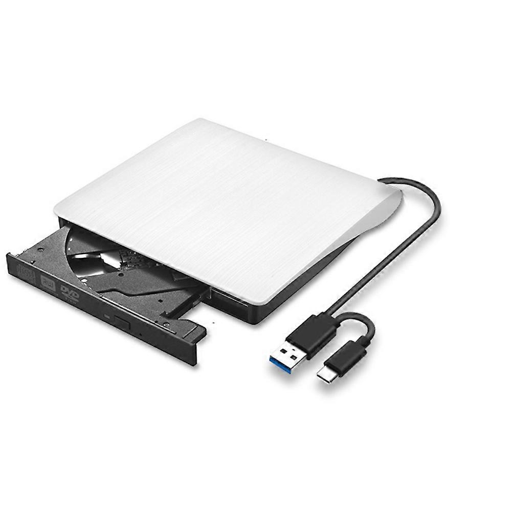 USB 3.0 External DVD CD-ROM RW Drive Enclosure 5Gbps White