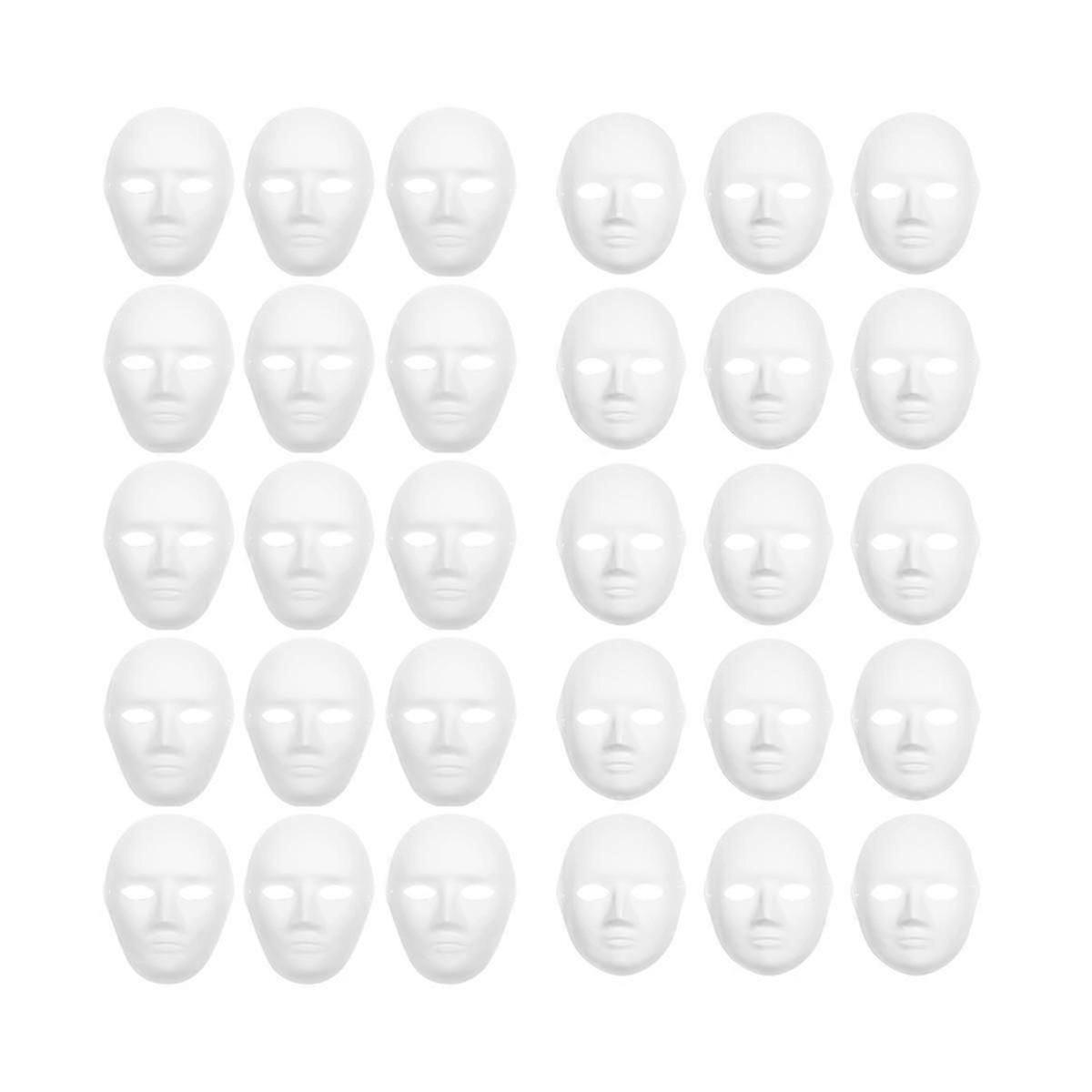 30 Pack 2 Sizes Paper Mache Masks Create Artistic Craft Projects From Wall Decorations To Theater a