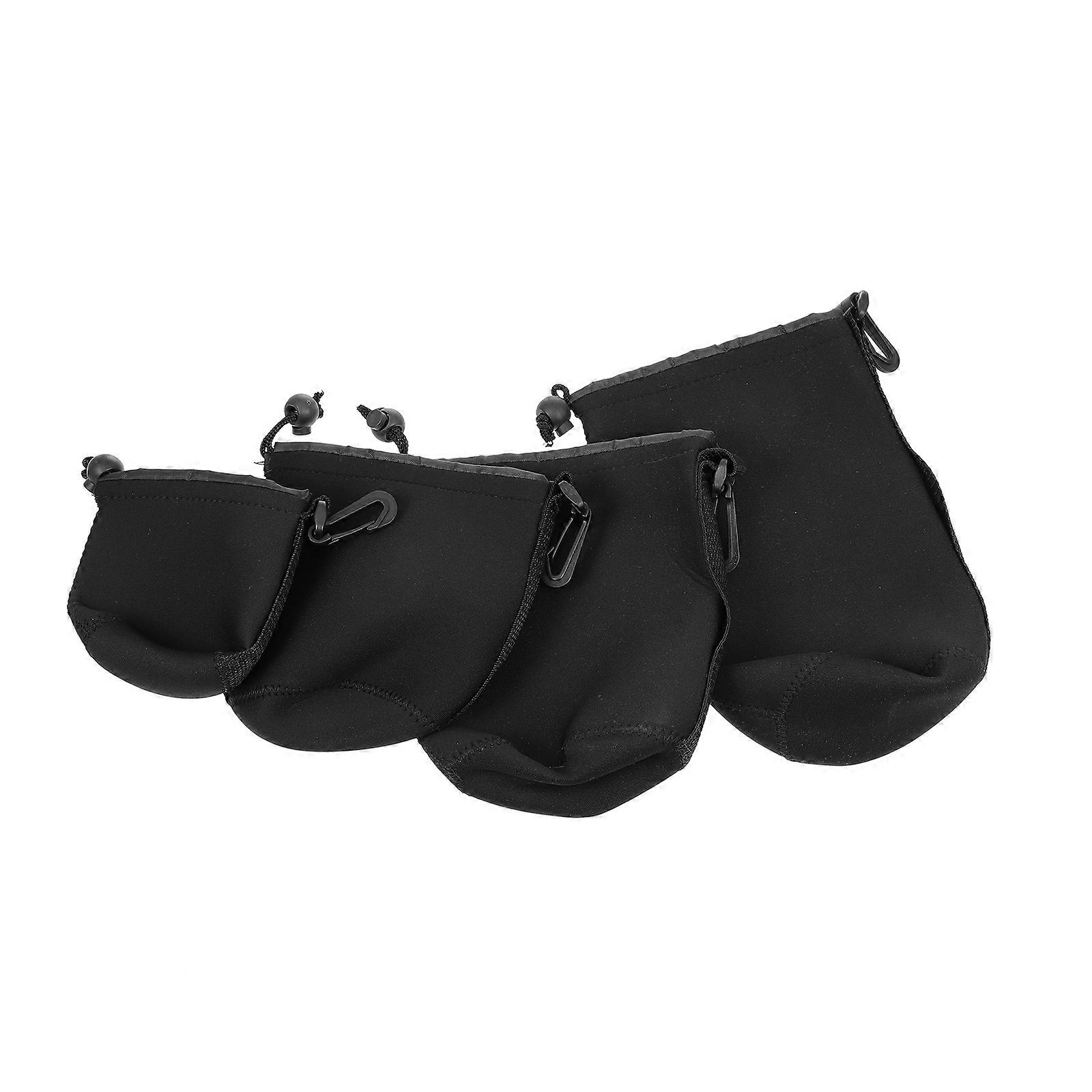 Black Camera Lens Storage Pouch Camera Lens Holder Waterproof 20Pcs