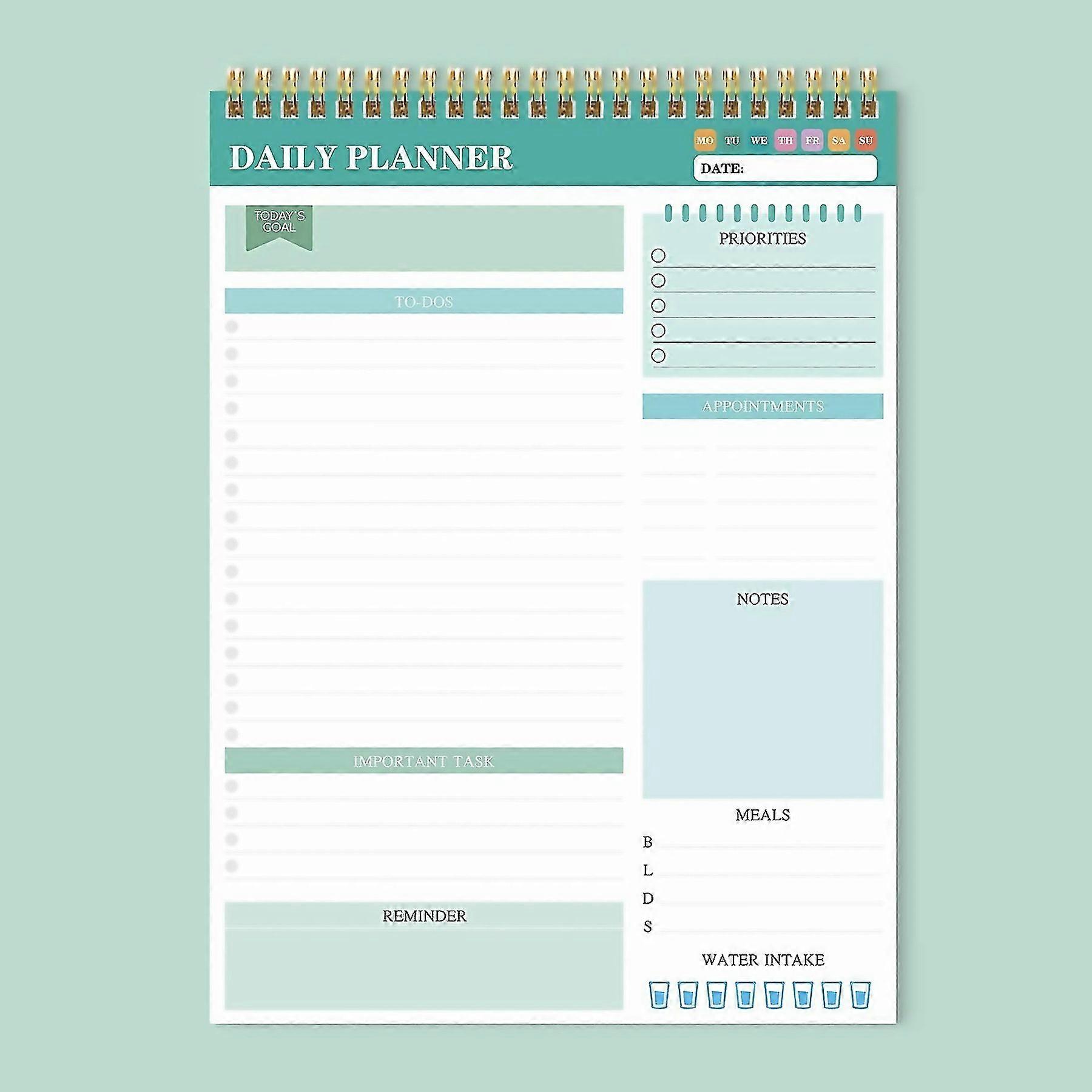 For 52 Sheets A4 English Daily Planner Coil Notepad Schedule Book To Do List Important Matters