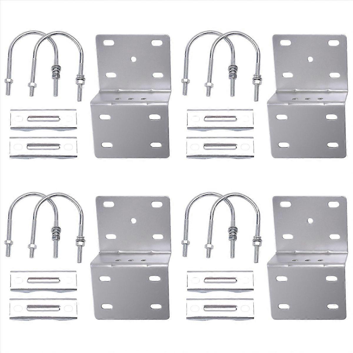 Antenna Pole Mount Bracket with Double U-Bolts Clamp V Jaw Bracket