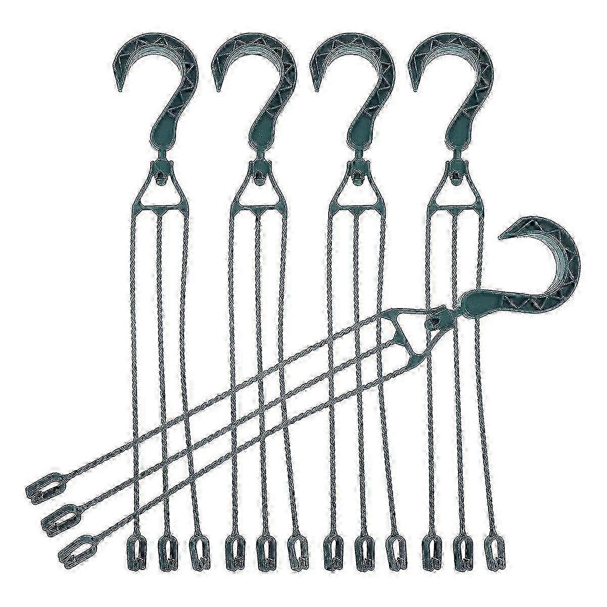 プランター用5PCSプラスチックハンギングチェーン、フラワーホルダー用360回転バスケットフック