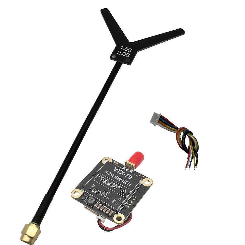 1.7G 6W VTX 8 Channels 6000mW Video Transmitter Support 2S-8S with Heat Sink&Fan for RC Long Rang R