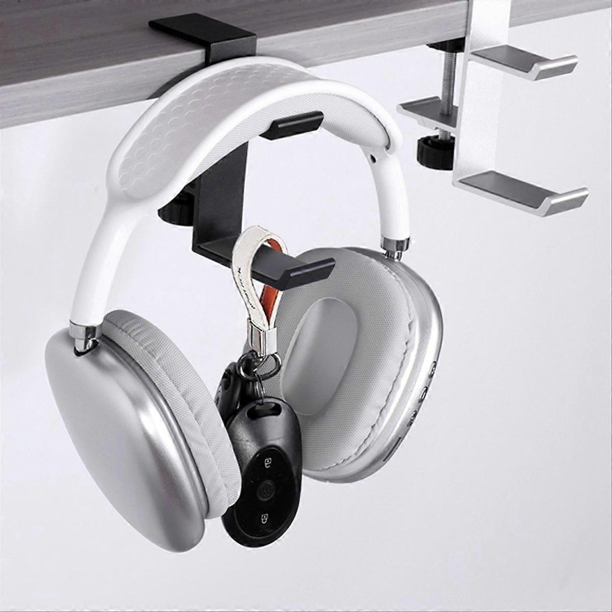 Adjustable Hanging Hooks Desk Side Hanging Bag Holder Black