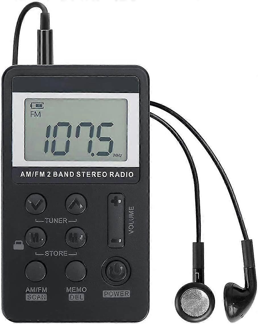 Personal Am/fm Pocket Radio Portable Vr-robot, Mini Digital Tuning Walkman Radio, With Rechargeable Batte