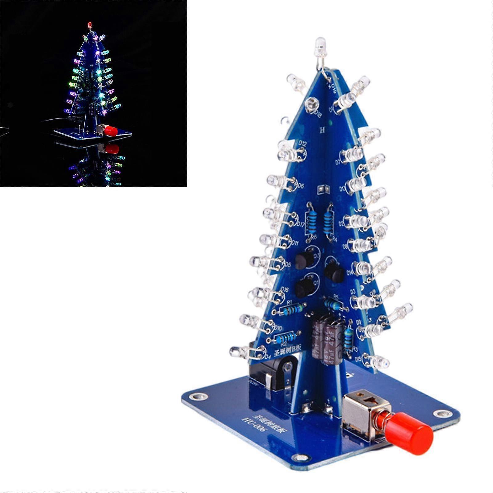 3D Christmas Tree DIY Kits Assemble Flash for Soldering Practice Learning