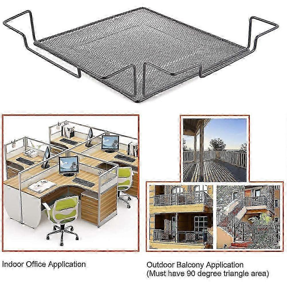 ZHOUBA Iron Square Triangle Office Cubicle Corner Shelf Storage Rack Sundries Organizer