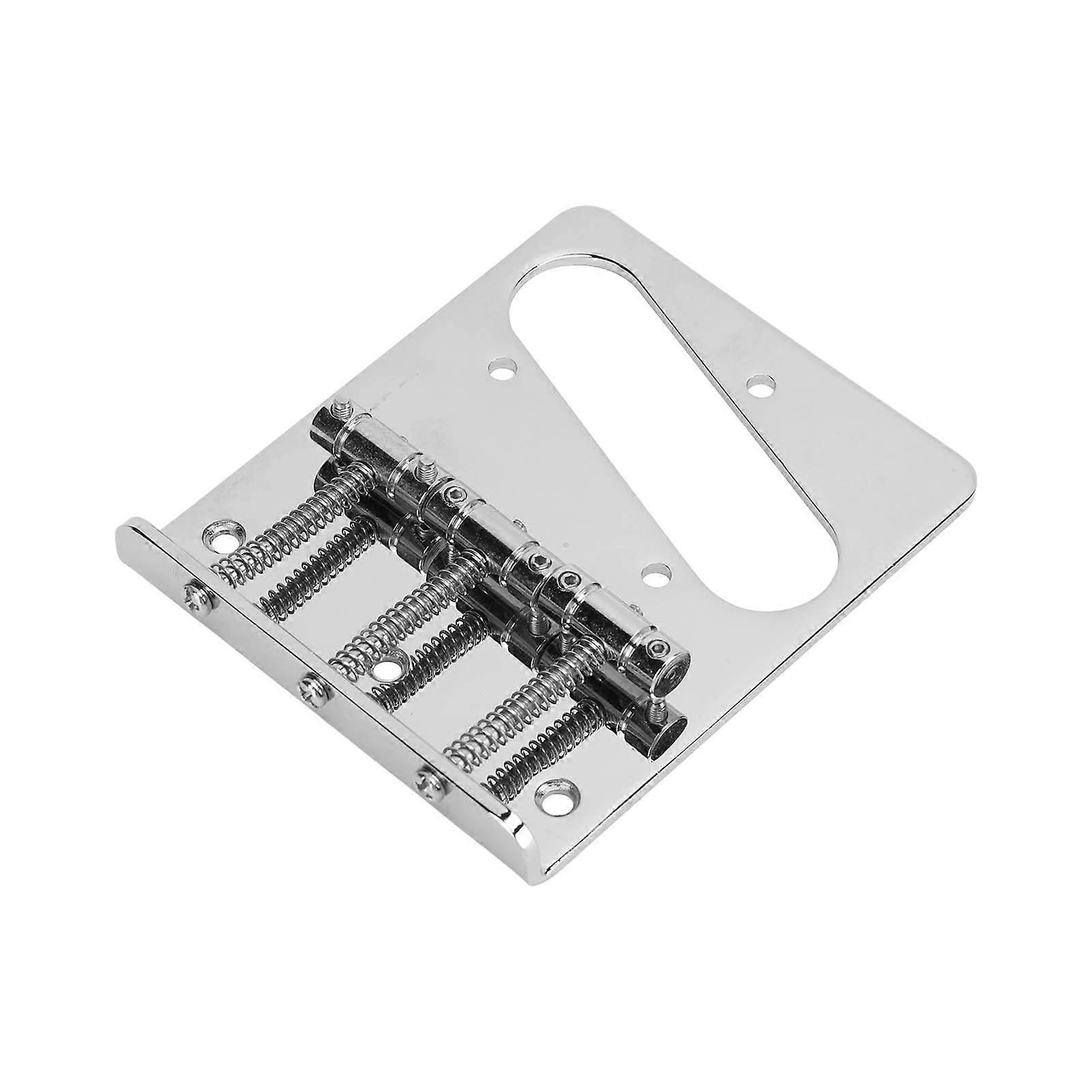 Fixed 3 Saddles Electric Guitar Bridge Metal String Tailpiece Replacement with Mounting Screws