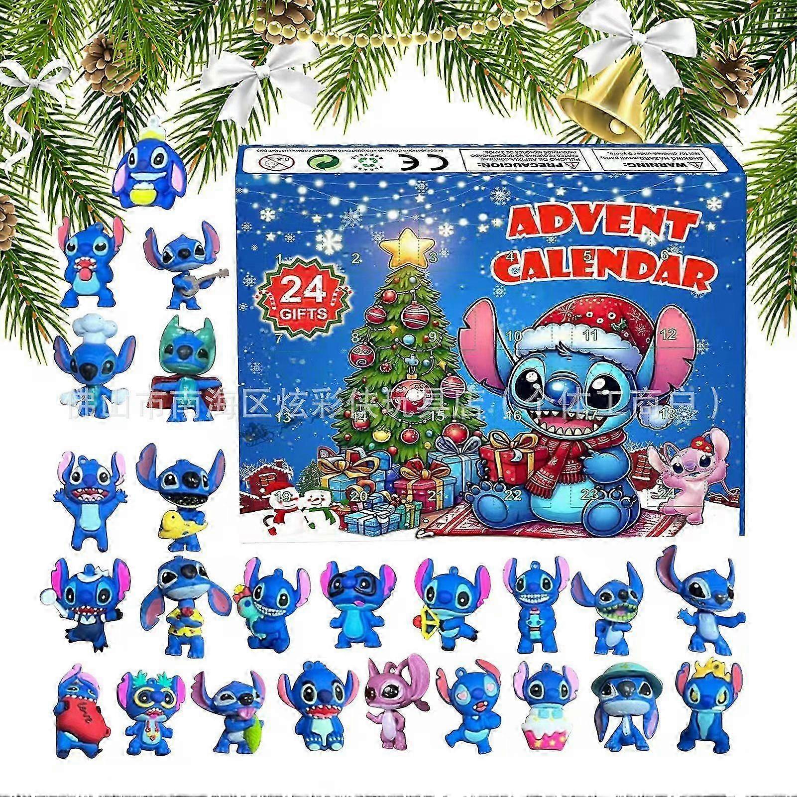2025 Stitch Lilo Stitch Christmas Advent Calendar Blind Box 24 Halloween Countdown Anime Blind Box Silicone + Pvc Stitch New G-jc