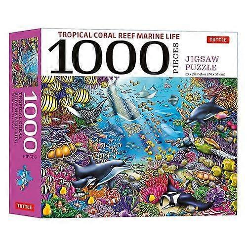 ספר פאזל 1000 חלקים של שונית אלמוגים טרופית - חיים ימיים