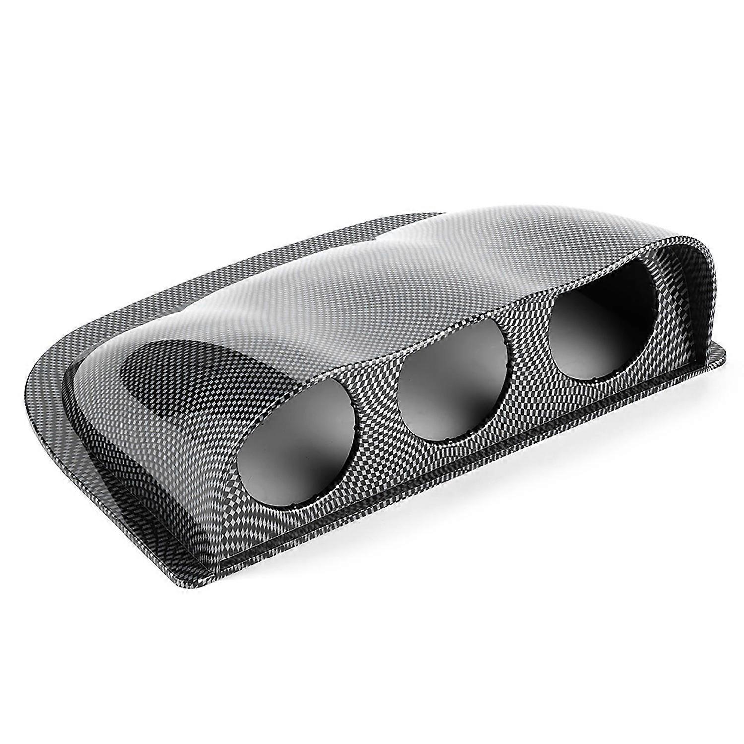 2in Triple Dash Gauge Pod 3 Hole Dashboard Meter Mount Bracket Universal Auto AccessoryCarbon Fiber 