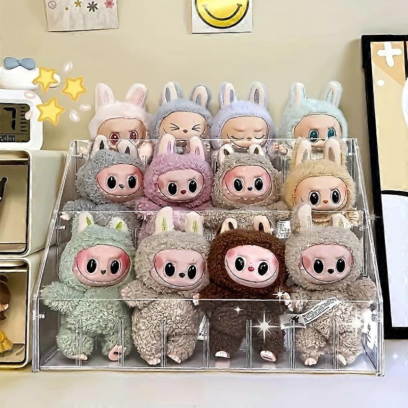1pc Transparent Acrylic LABUBU Display Stand,Multi Function Plush Doll Storage Rack for Showcasing Cute Collectible Figurines