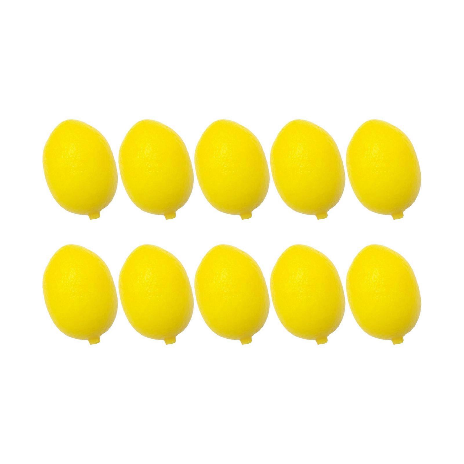 10Pieces Artificial Yellow Lemon Foam Lemon Realistic Simulation Lemon Fruit for Display Kitchen Decoration Photography  S