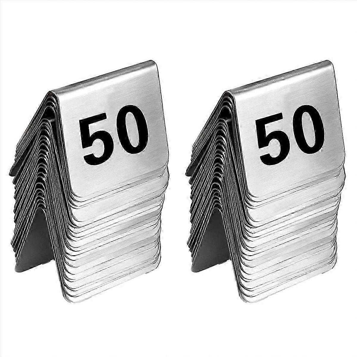 100pcs Restaurant Bar Place Table Marker Tabletop Number Sign Stackable Table Number Cards Double-si