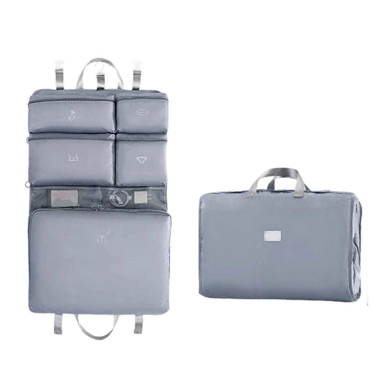 Travel Planner Set with Multiple Compartments for Efficient Packaging and Clear Window  Gray