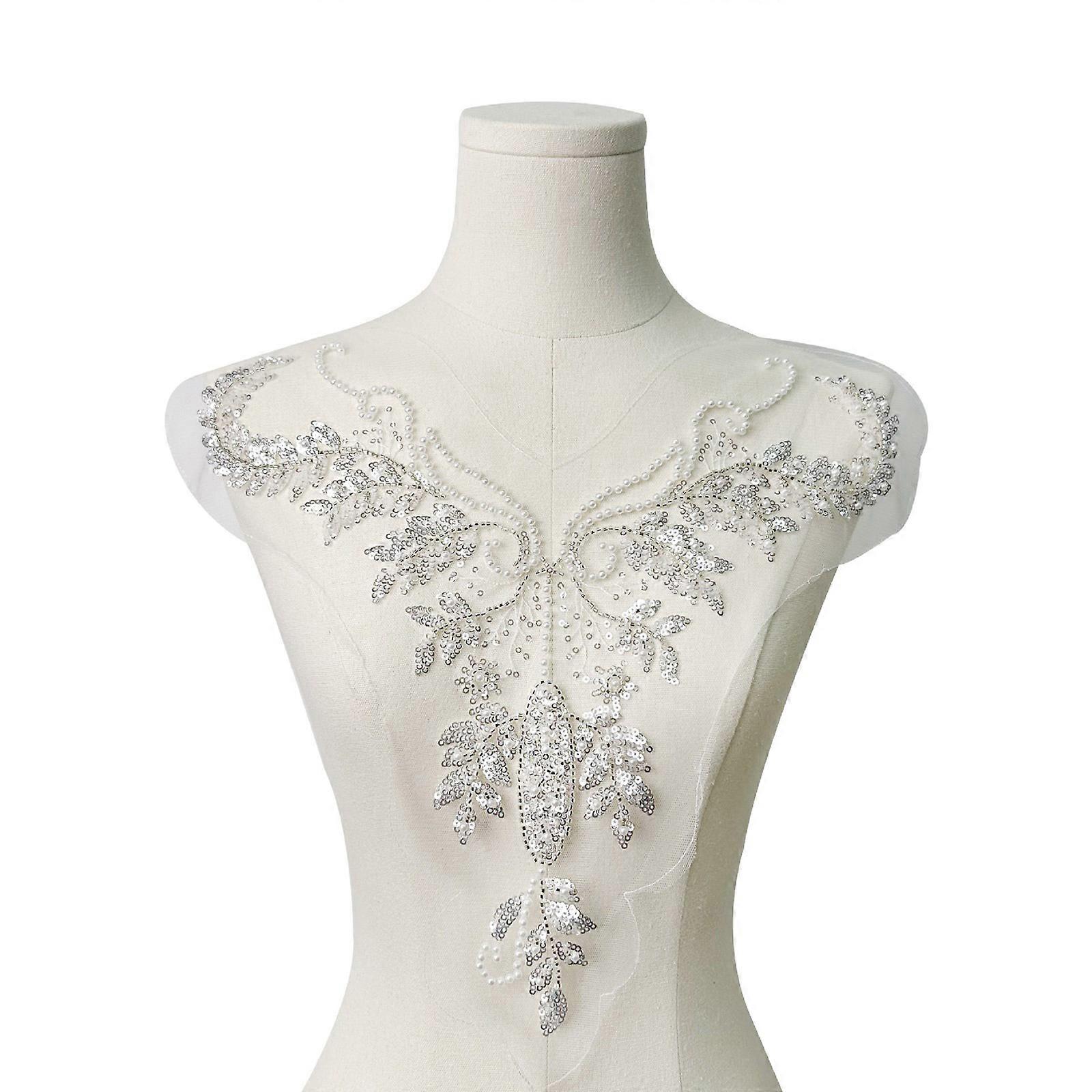 Reusable Beaded Detachable Collar Embroidered With Metallic Sequins Ideal For Formal Wear Evening Gowns Multicolor