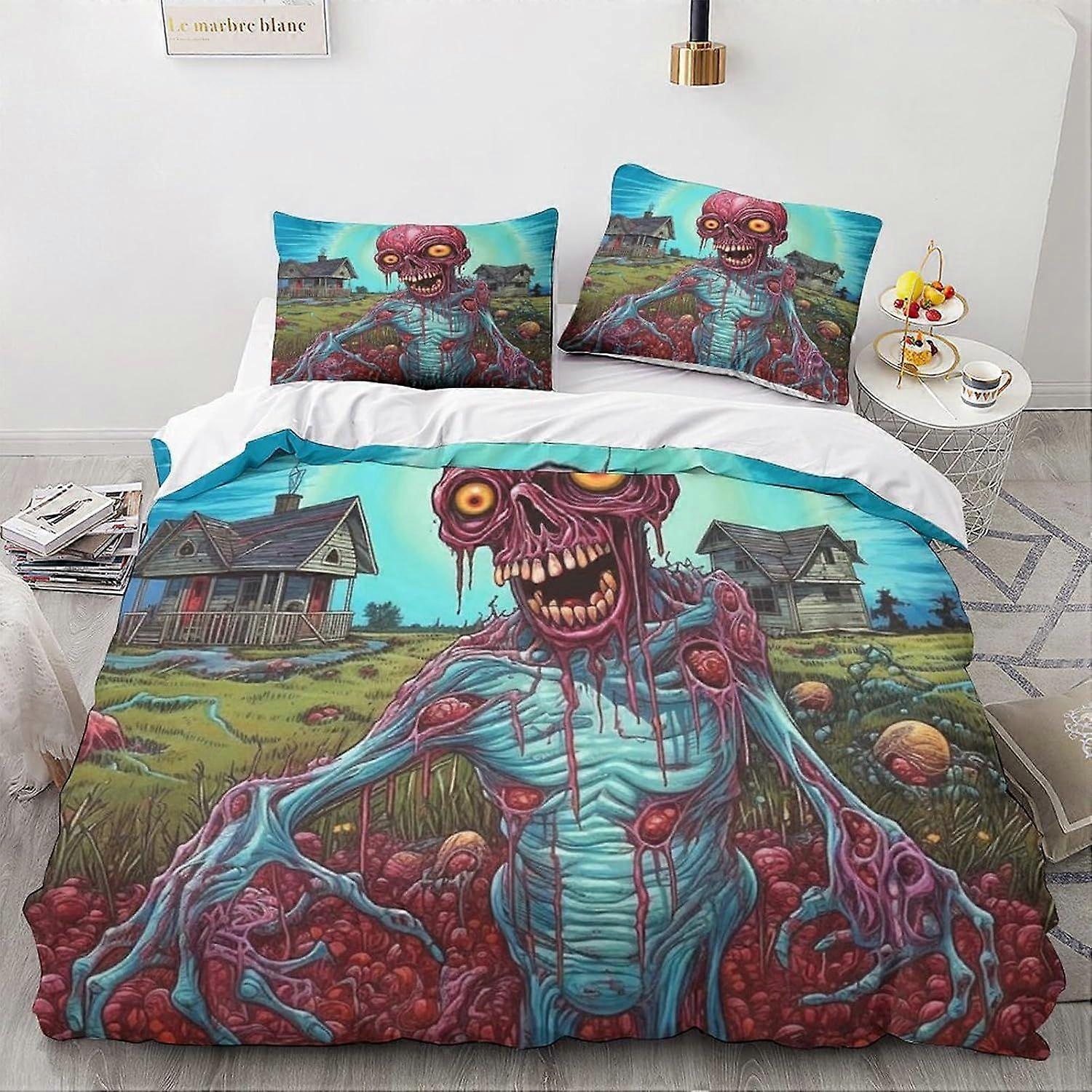 LikeEj الوحش لحاف غطاء الكرتون مجموعة الفراش 3D خمر سيارة لينة المعزي لحاف غطاء ستوكات 3 قطعة مجموعة الفراش ديكور الغرفة مزدوجة