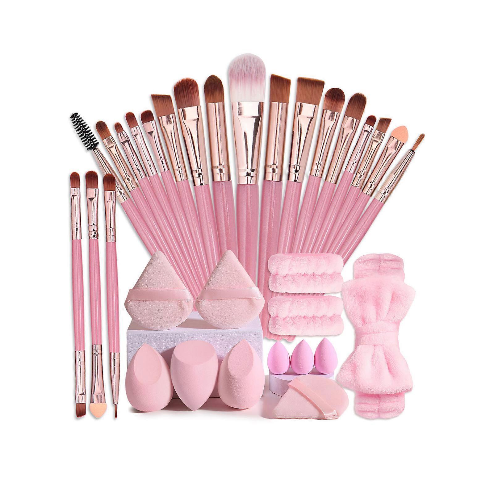 20 Piece Brush Set For Eyeshadow Blending Includes Portable Organizer Bag Multicolor