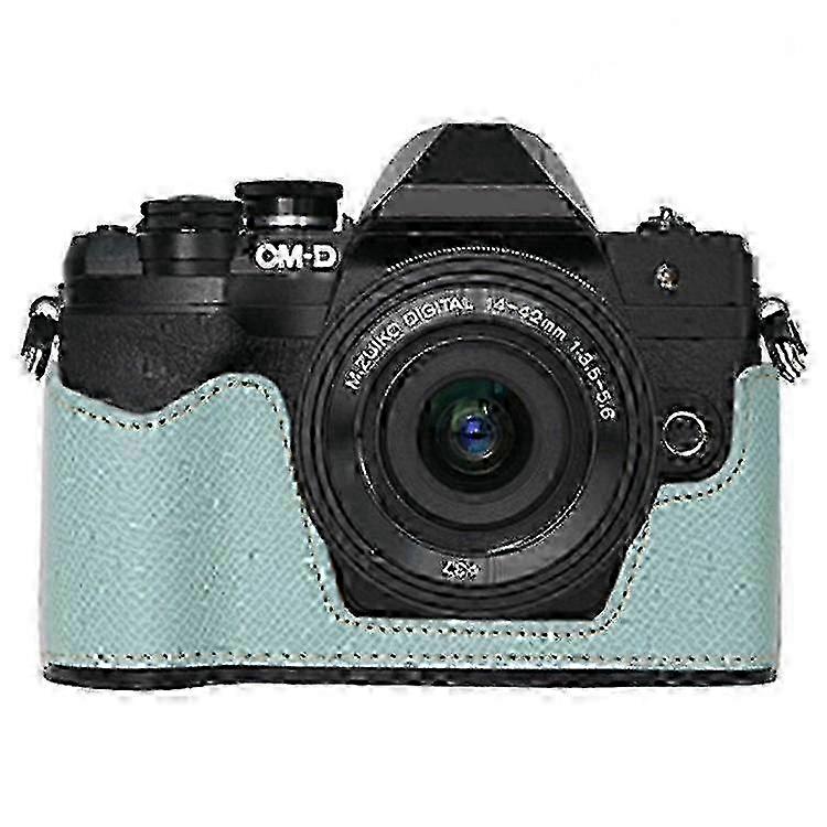Compatible For Om-d E-m10 Iv Camera Case Pu Bottom Cover LightBlue