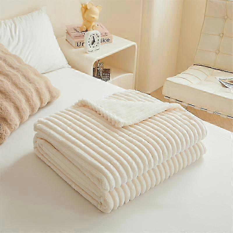 New Thickened Solid Color Imitation Milk Blanket 1pc 100/150/180/200cm Machine Washable Light and Breathable
