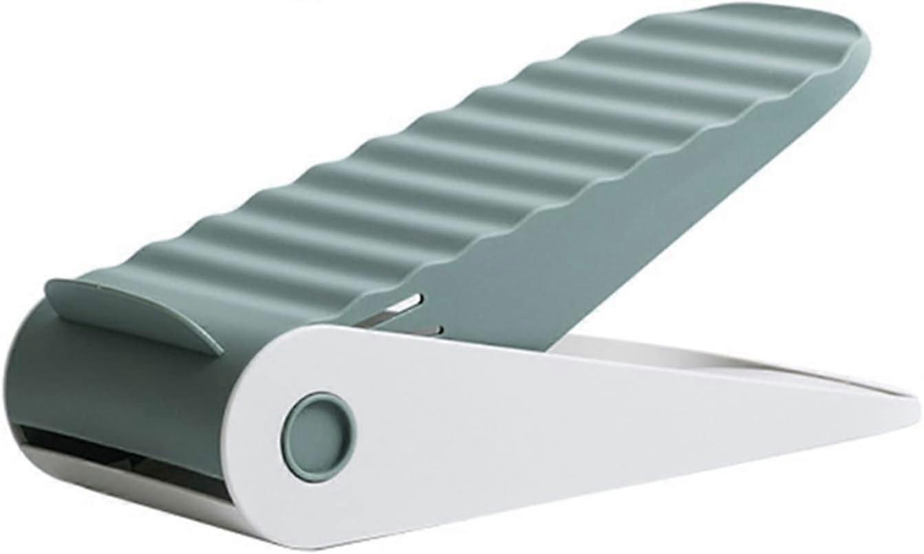 Shoe Organizer Rack Adjustable Double Layer Holder for Slippers and Shoes (Green)