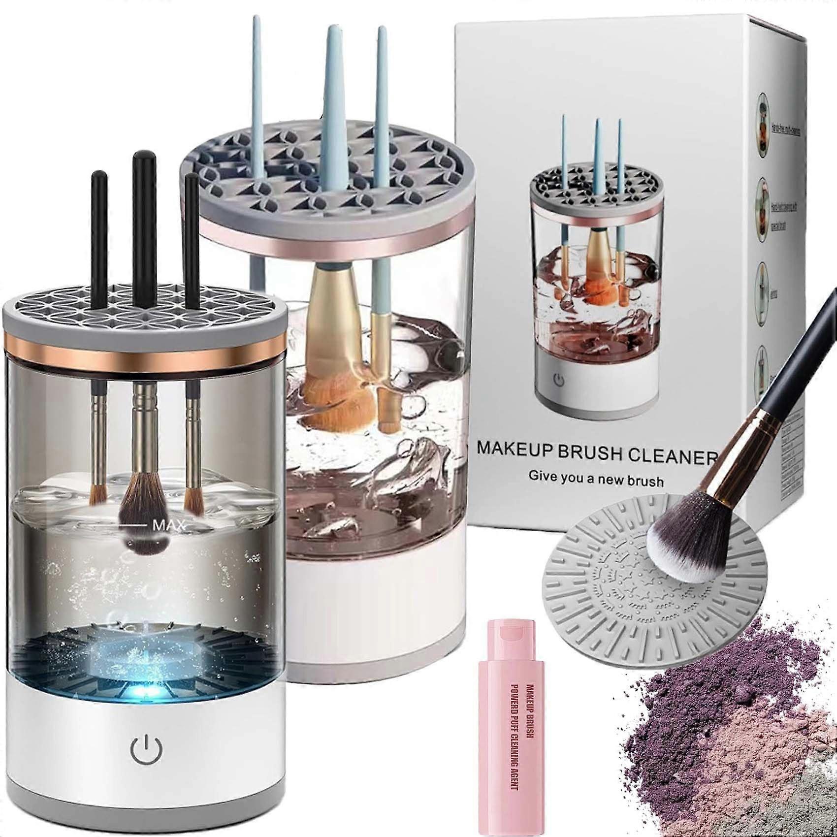 Electric Makeup Brush Cleaner 3 in 1 Deep Cleaning Tool for All Brush Types, 2 Pack Plugin Set