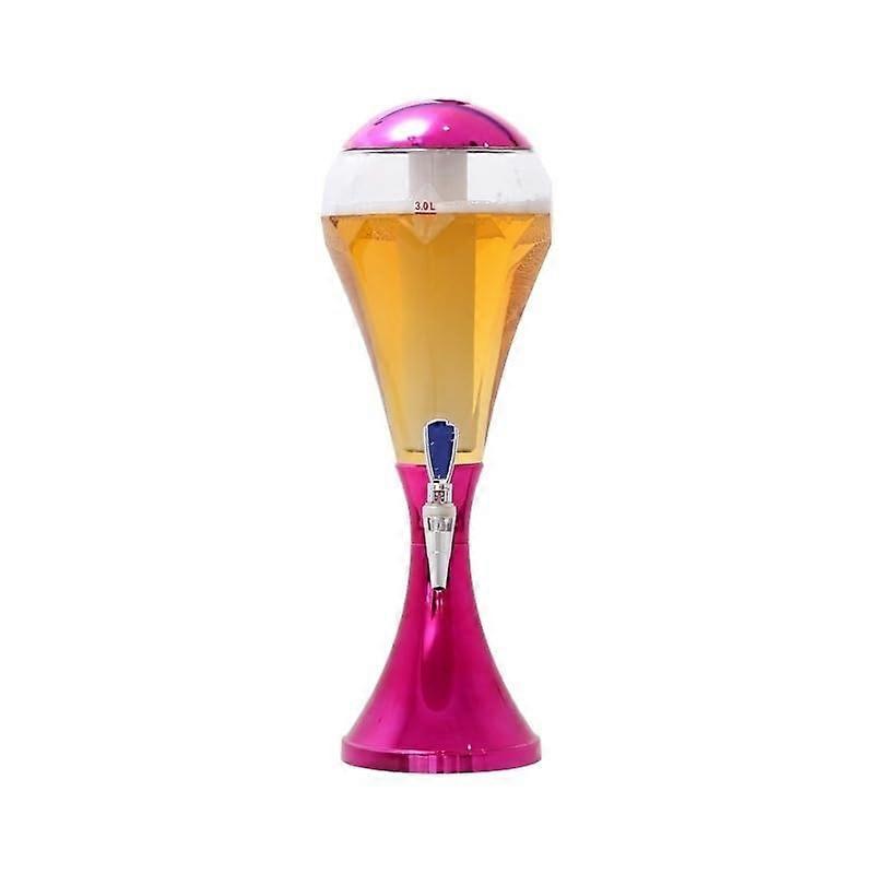 Beer Tower Dispenser 3L Drink Storage for Beer Wine Juice Cold Beverage Party Use (Color C)