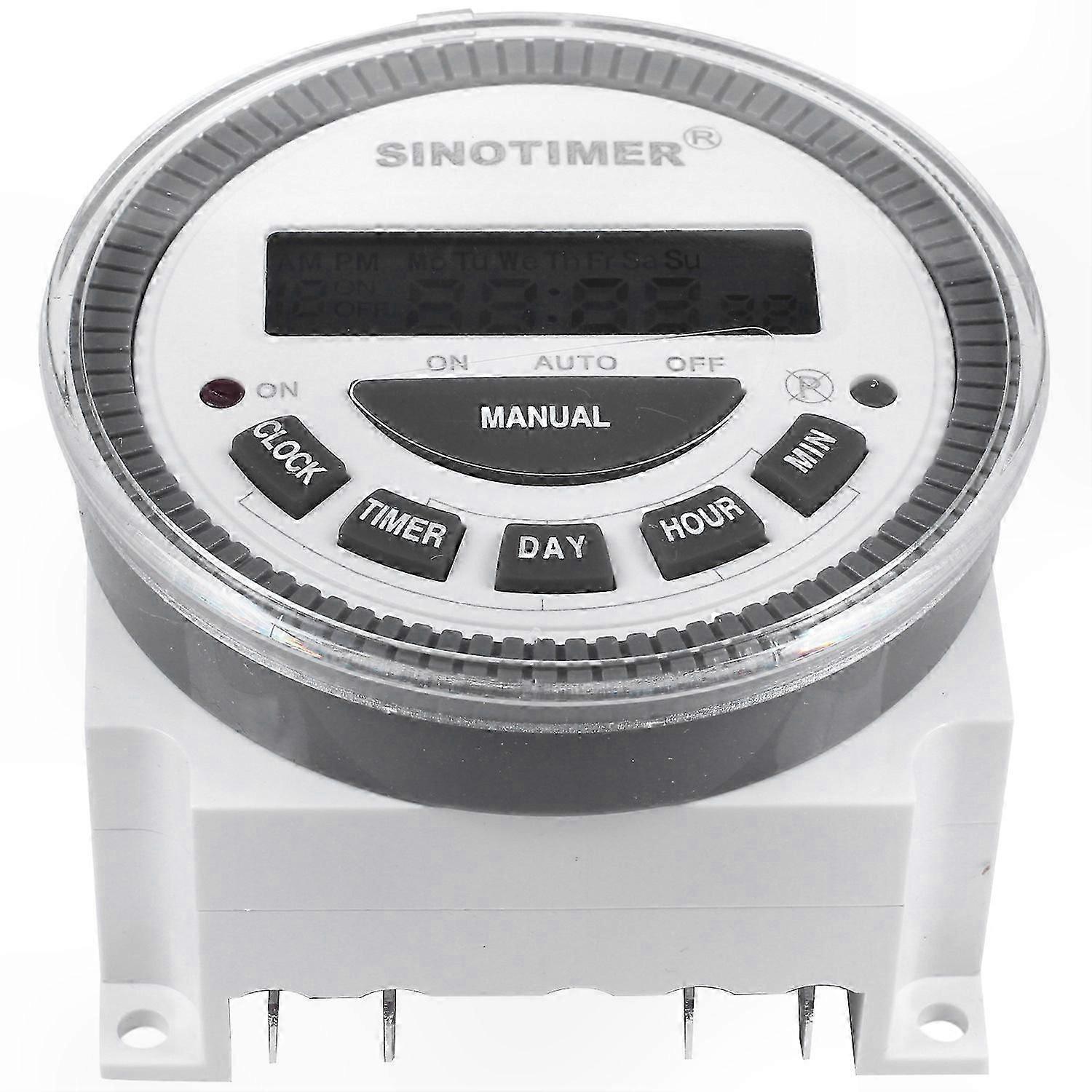SINOTIMER TM-619H-2 7-Day Digital Programmable Timer Switch 230V AC for Lighting Control