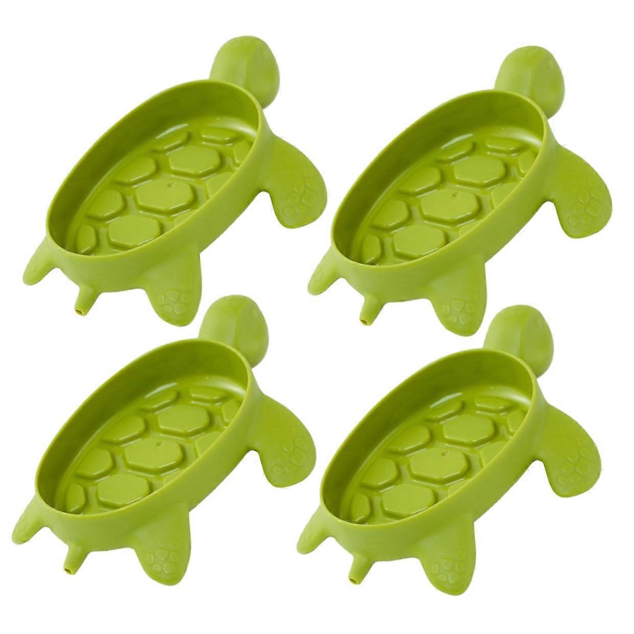 4 Pack Turtle Shaped Soap Dish Self Draining Holder for Bathroom Shower Sink Countertop