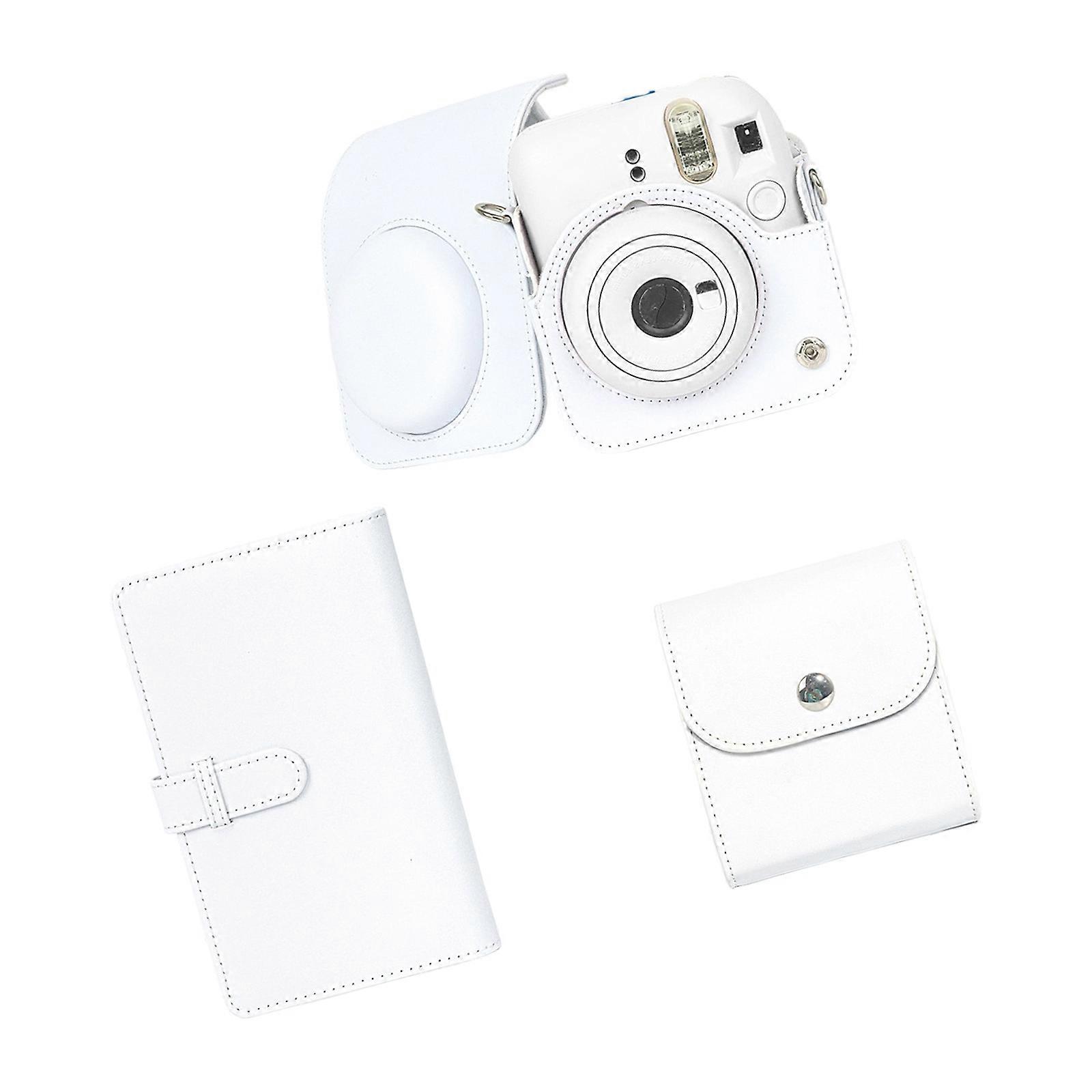 Stylish Minimalists Instantly Camera Case Featuring Scratch Proof Exterior For Mini12 Camera Travel Photography Essentials  White