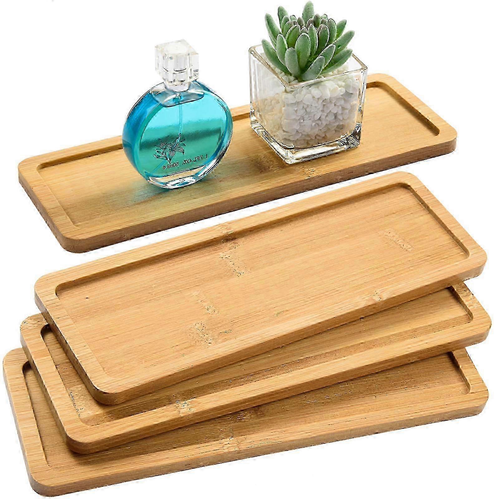 w 6 Pack Bamboo Serving Tray for General Use 11x4 Inch