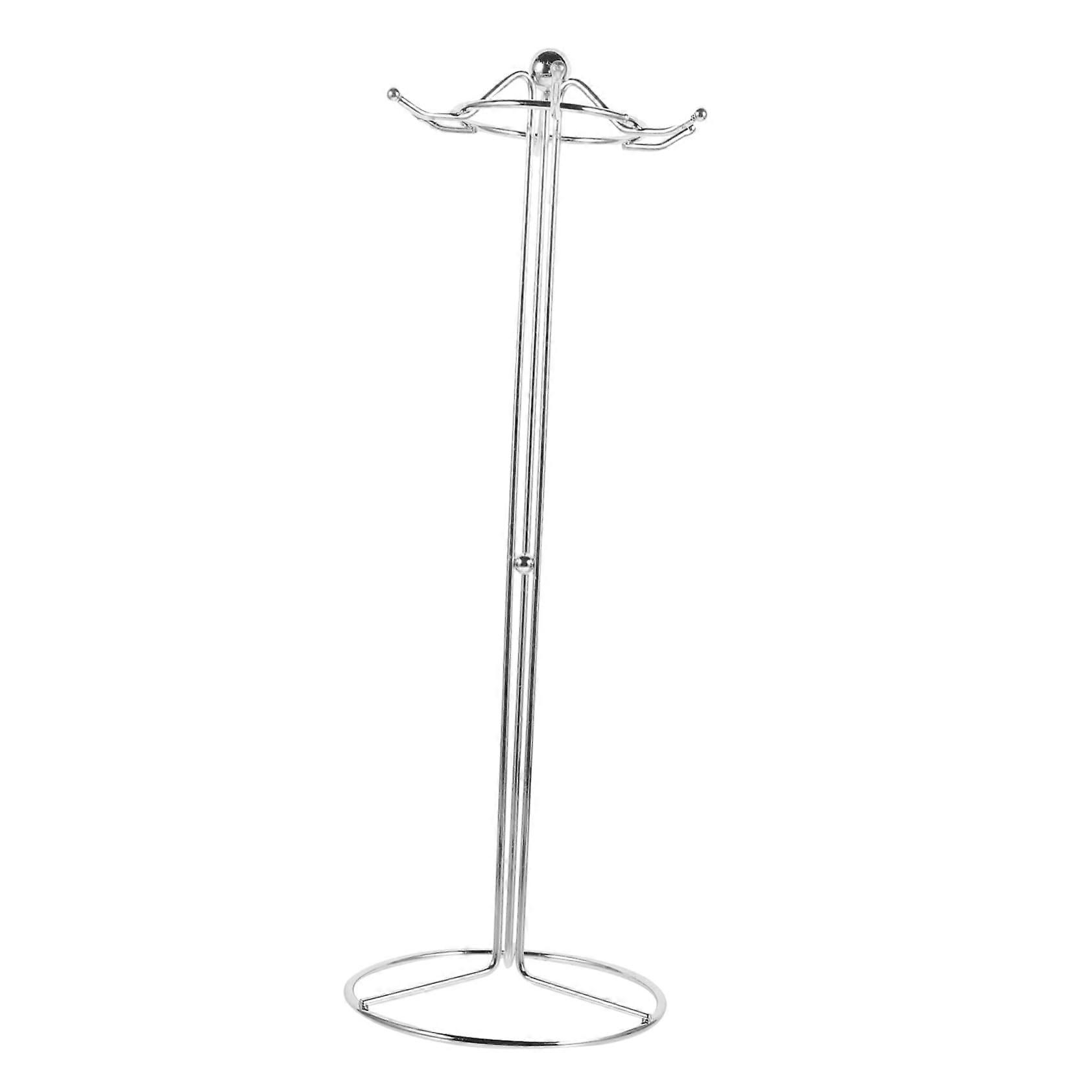 Iron Kitchen Utensil Rack with 6 Hooks Round Metal Stand Spatula Holder SpaceSaving Organizer