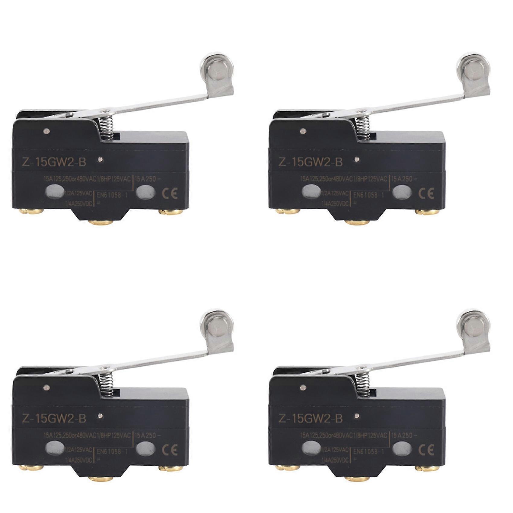 4X Panel Mount Long Hinge Roller Lever Ac Dc Basic Micro-Switch Z-15Gw2-B