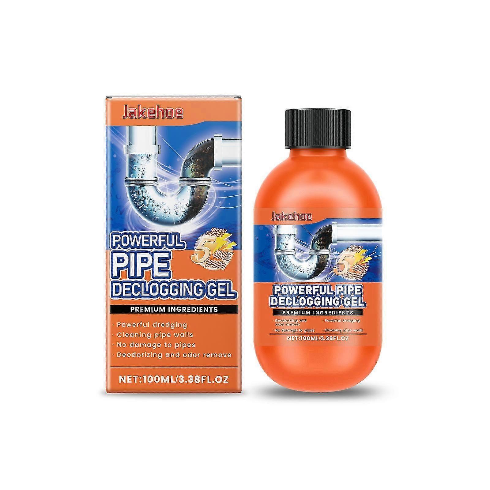 Fast-Acting Drain Cleaner - 100ml Quick Dissolving Pipe Dredge Agent for Clogged Sinks & Toilets, Safe, Easy to Use, Removes Hard Water Deposits & Obs