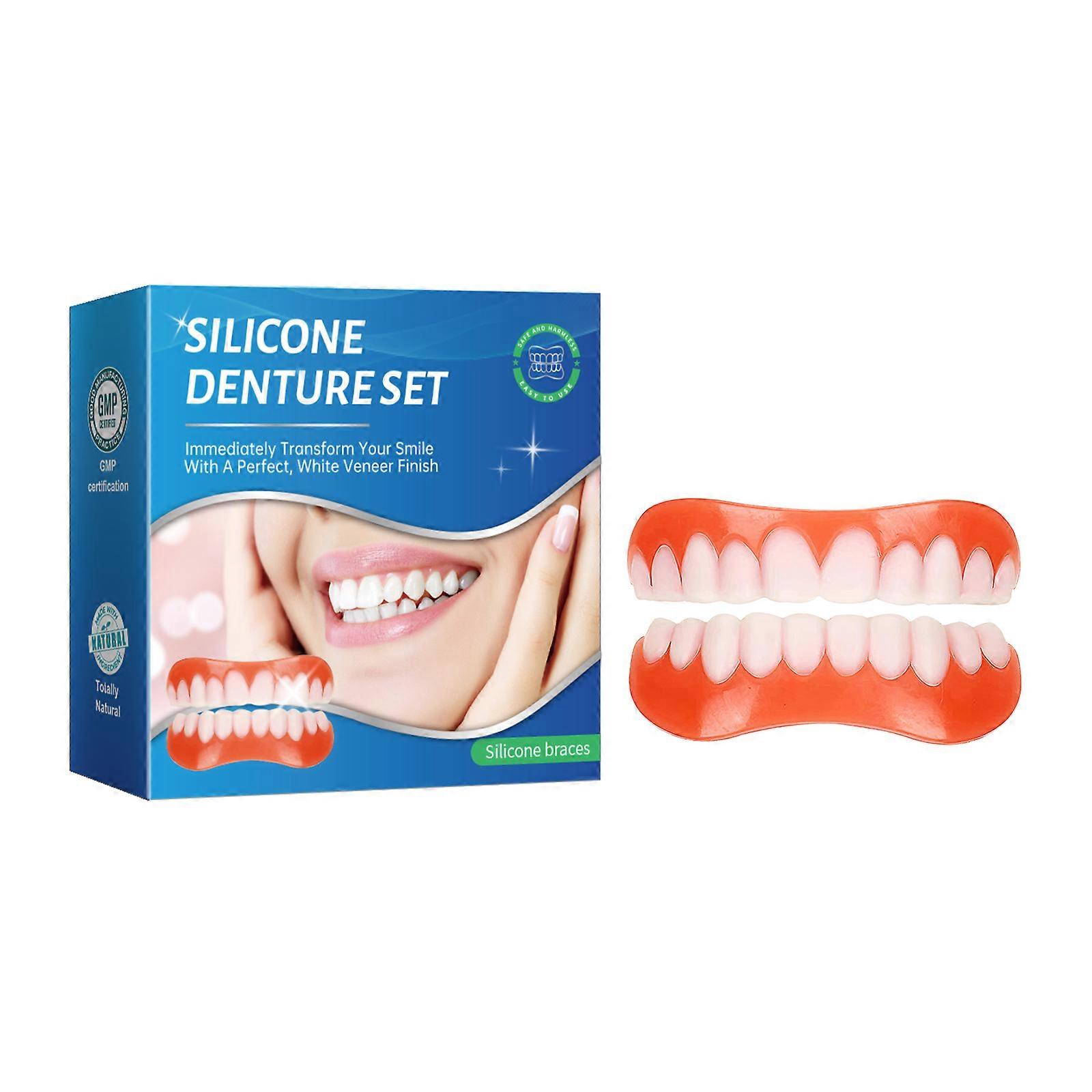New Denture Silicone Kit Teeth Upper And Lower Set Denture Soft Denture Kit Silicone Liners Soft Denture Kit Easy Use Braces