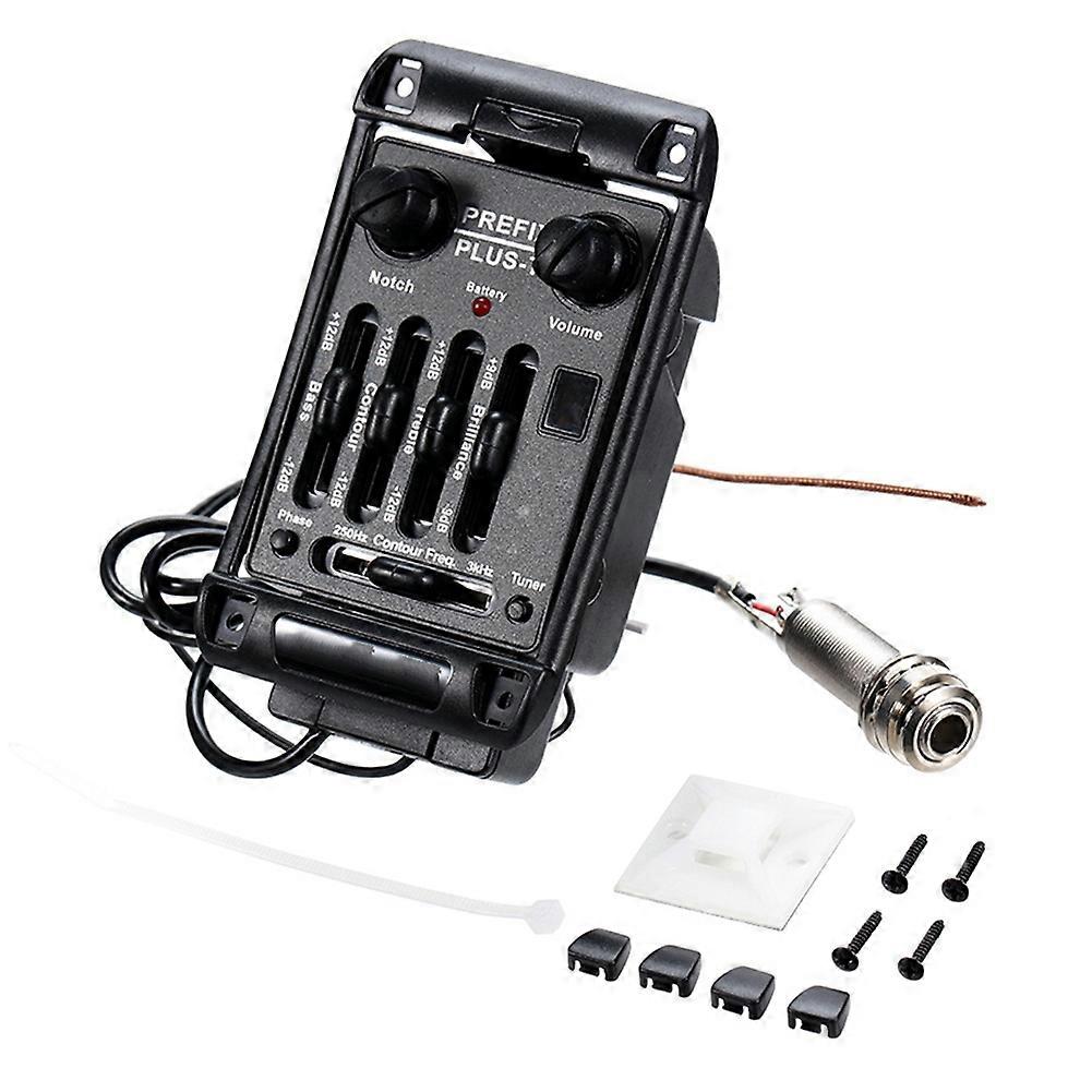 Acoustic Guitar Pickup Prefix Plus-T Onboard Preamp Matrix Pickup EQ Tuner Soft Piezo Pickup Equalizer System