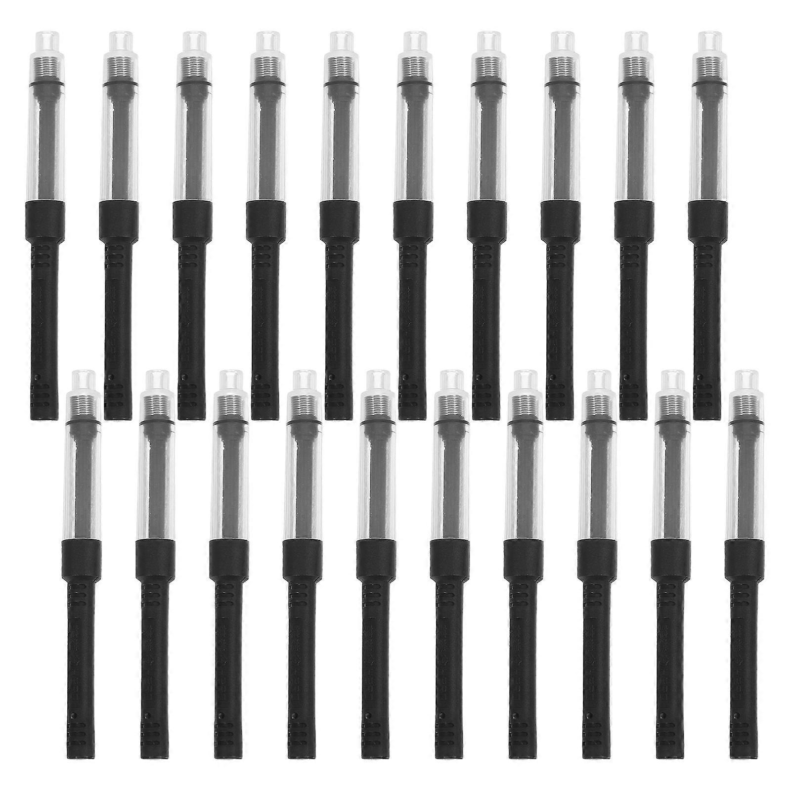 Black Fountain Pen Ink Converter Plastic Push Pull Tool 20Pcs for Office Use