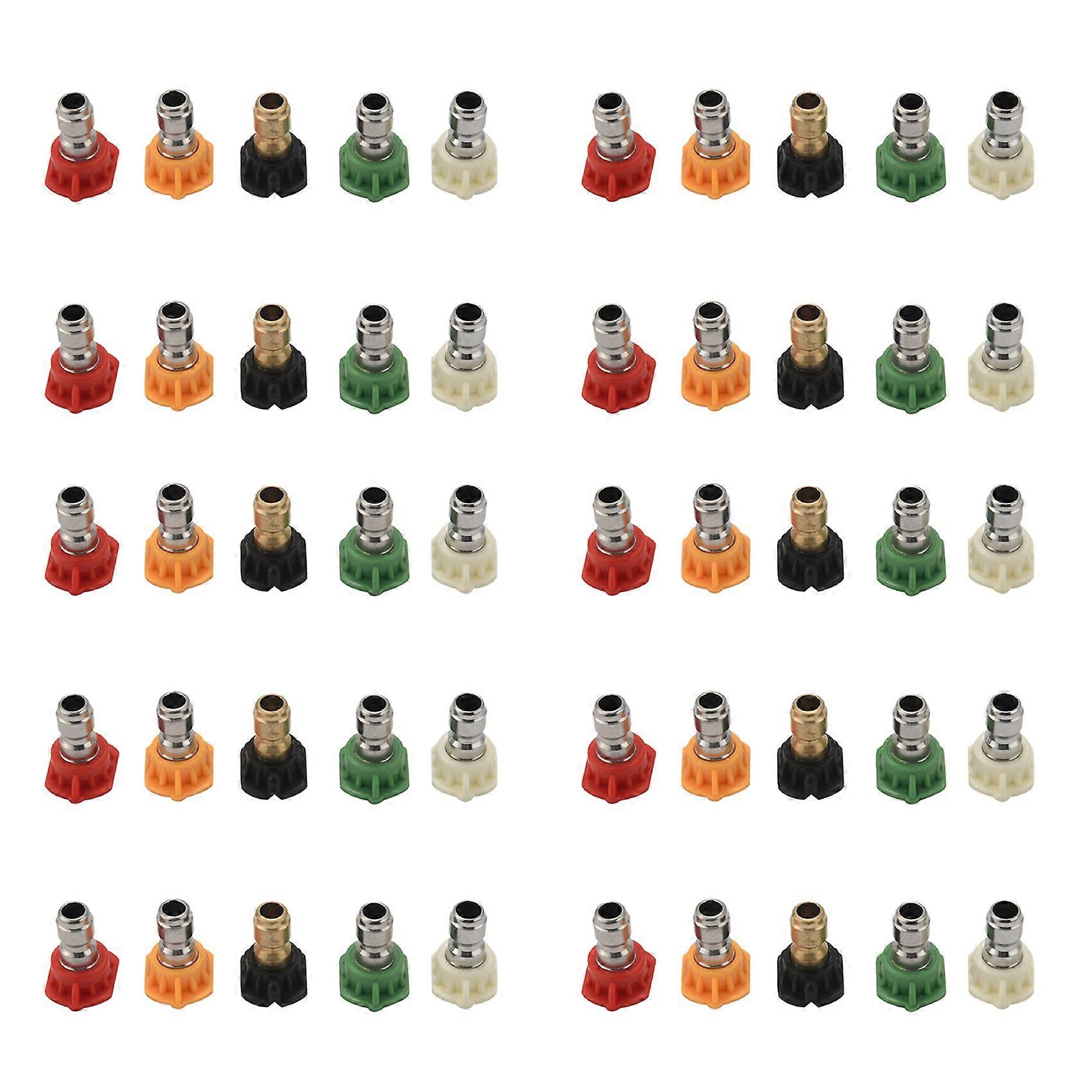 50Pcs Pressure Washer Spray Nozzles 1/4 Quick Connection Spray Tip Set (4.0 Gpm) Multiple Degrees