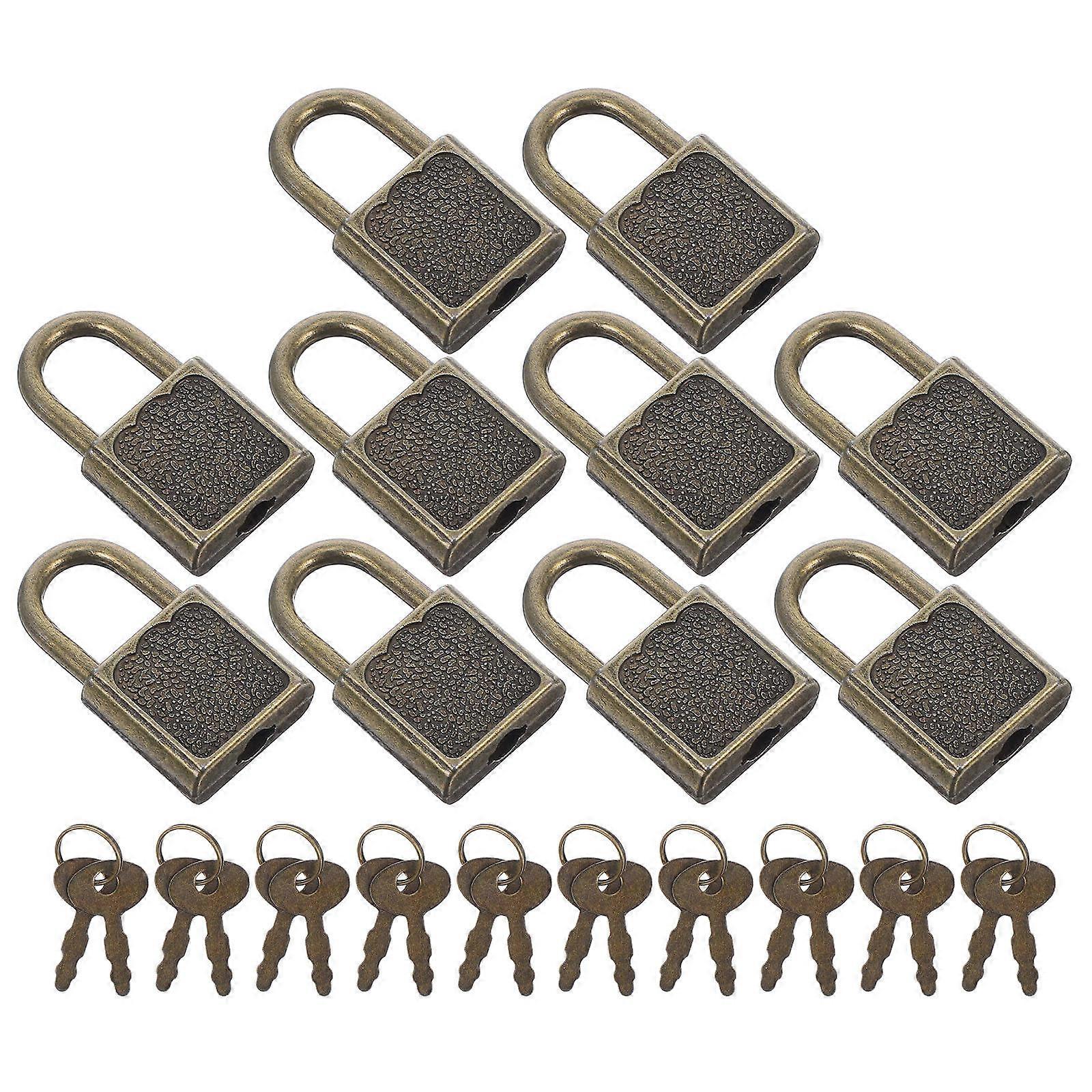 Golden Mini Lock Padlock for Storage with 50Pcs Zinc Alloy Square Locks