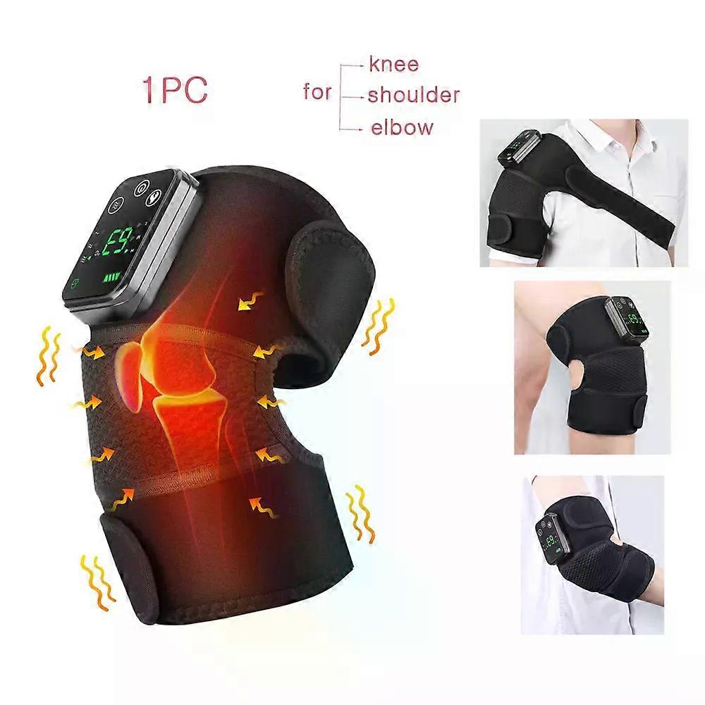 Multifunctional Shoulder Support Belt 3 in 1 Knee Elbow Shoulder Heating Vibration Massage Wrap Pad 3 Level Warm Brace Support