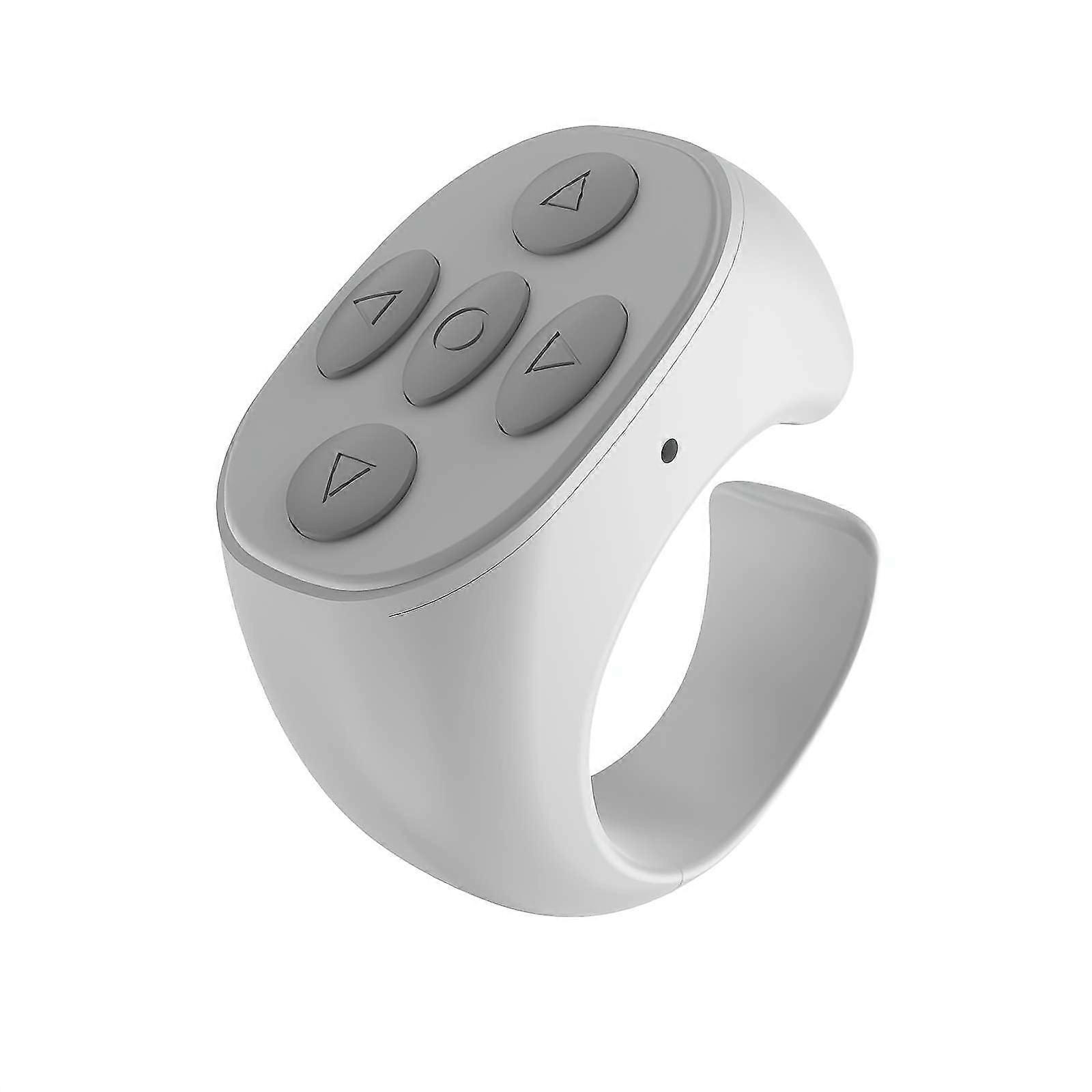 Fingertip Wireless Bluetooth Remote Control Phones And Tablets Page Turner Camera Remote Scrolling Rings White