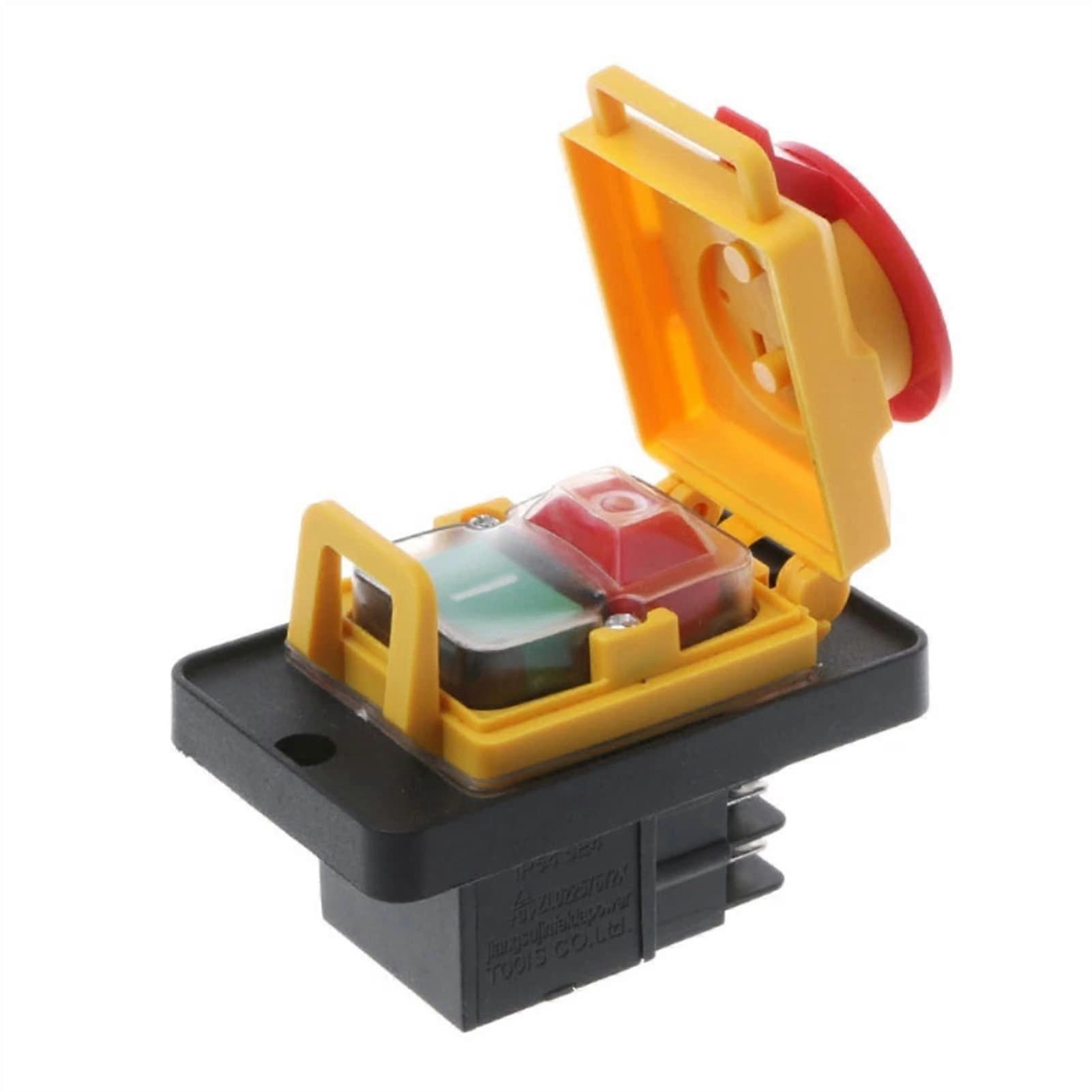 KJD12 250V 4-Pin NVR Start Stop Push Button Switch for Woodshop and Metalwork Machines