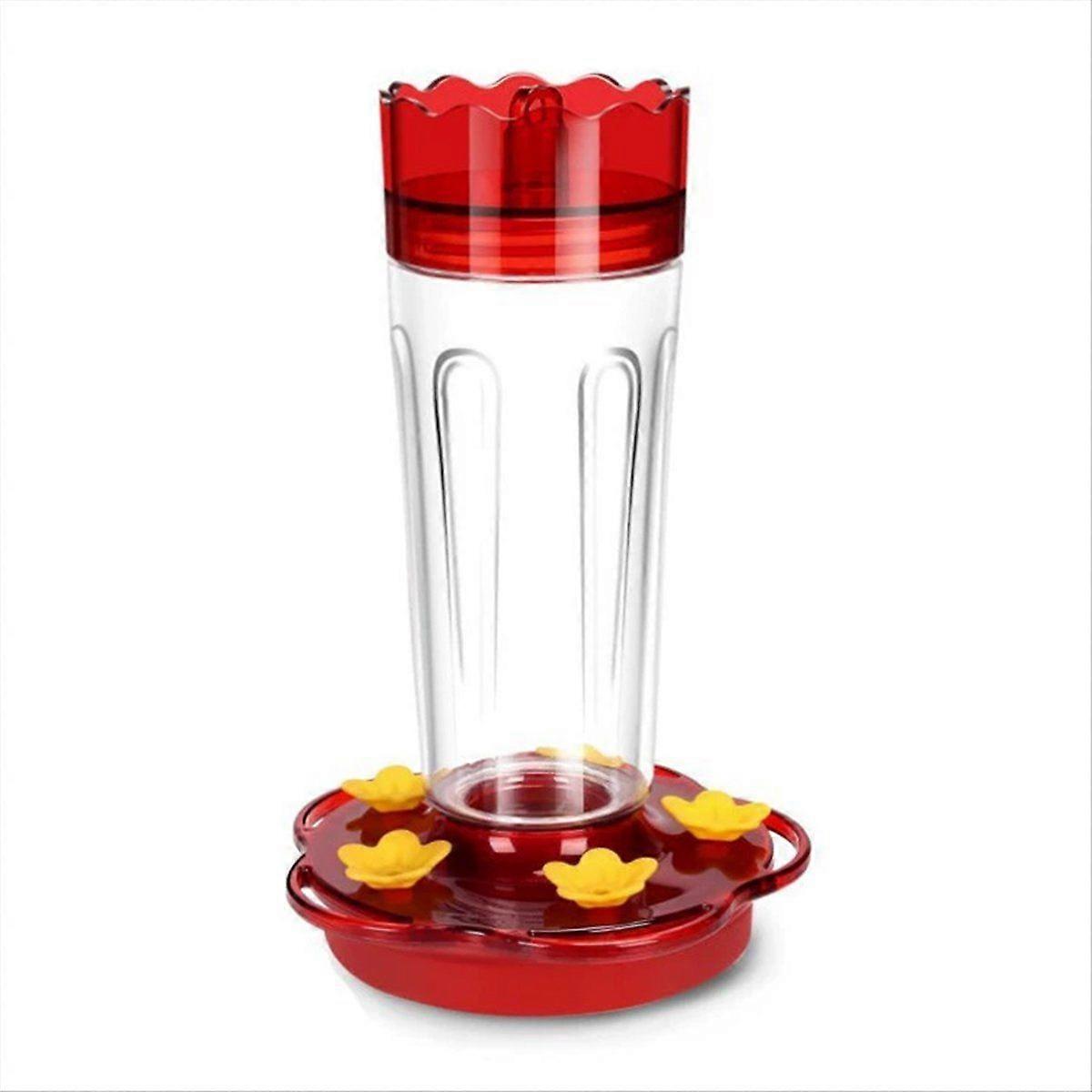 Plastik kolibrifoderautomater til udendørs 15 ounce rød kolibrifoderautomat med 5 fodringsporte